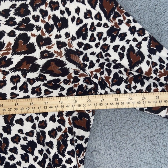 Additions by Chico's Top Womens 2 White Brown Heart Pattern Long Sleeve Casual - Picture 8 of 13